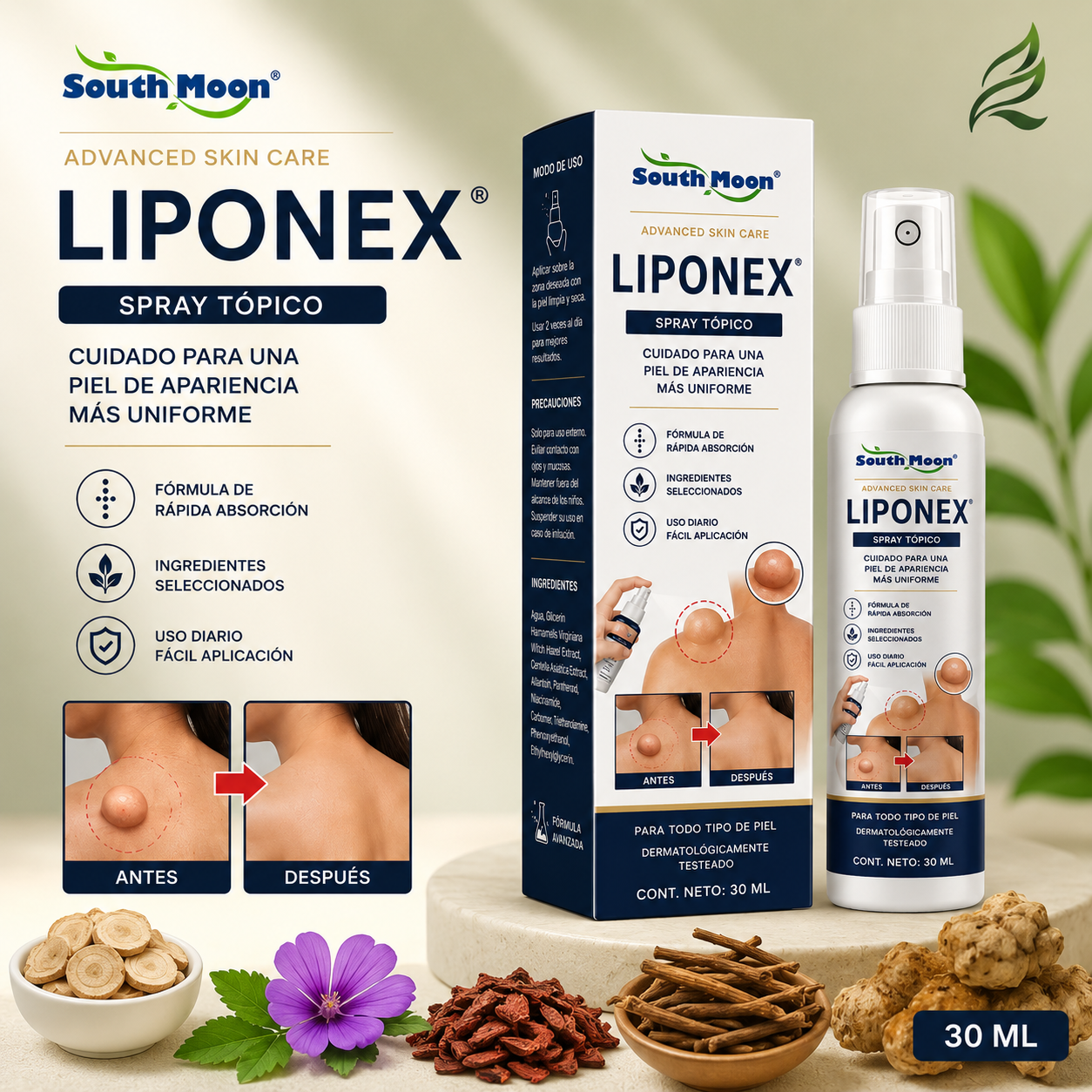 LIPONEX PLUS® - ¡Spray Tópico Para Reducir Bultos Adiposos!